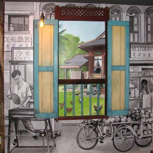 Restaurant mural (window display)